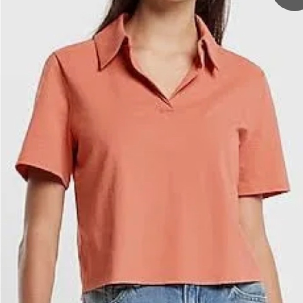 Coral Women's Polo Crop Top from Express. XL